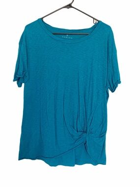Caslon Teal Knot-Detail Short Sleeve Tee